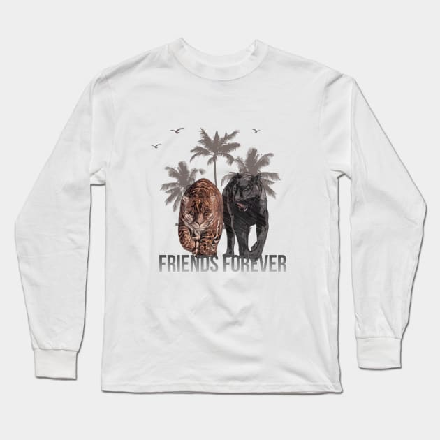 tiger friend Long Sleeve T-Shirt by crearty art